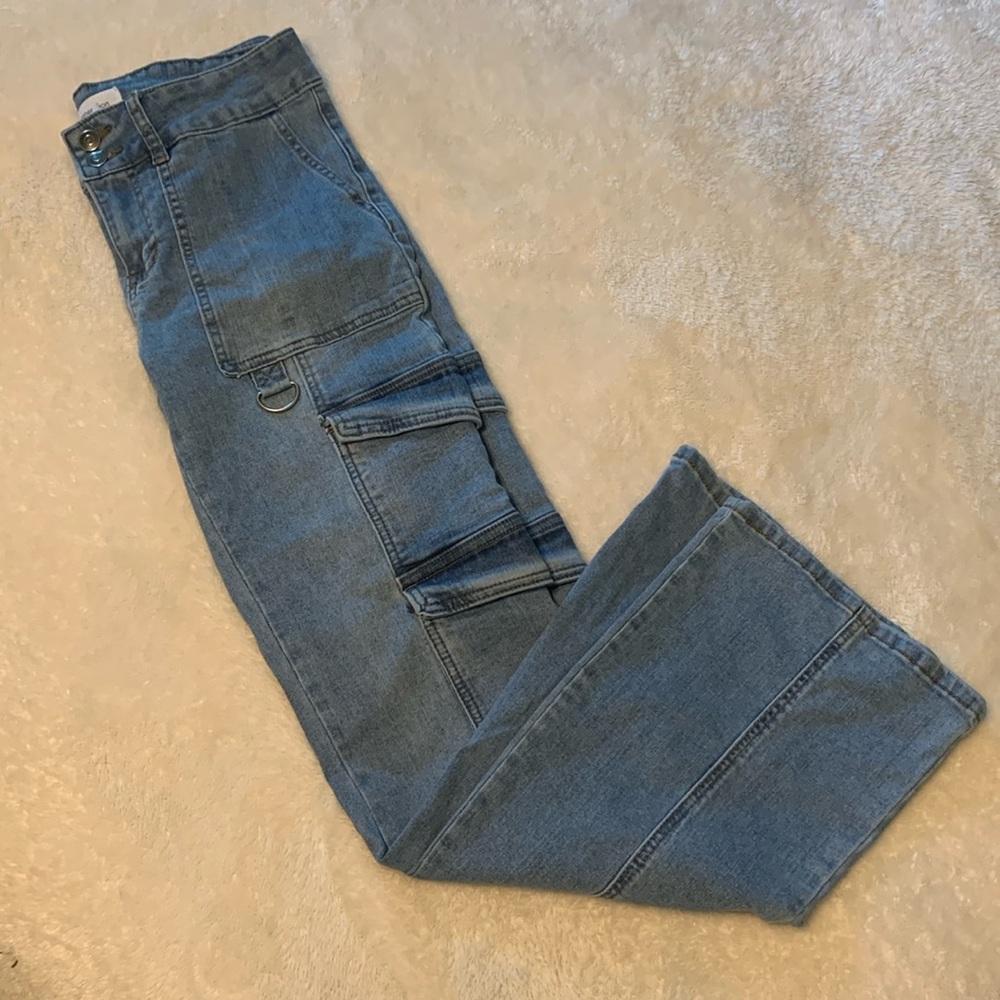 Trendy Blue Cargo Jeans